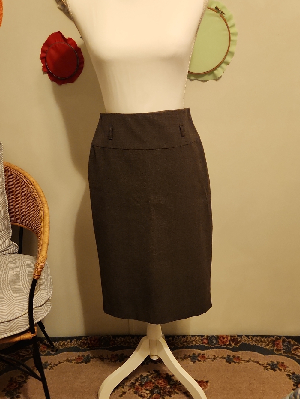 Classic Dark Brown Women's Pencil Skirt